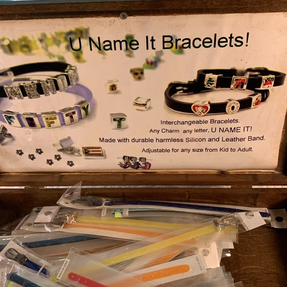 U Name It Customize Bracelets & Charms & wooden box 45 bracelets 100s of Charms